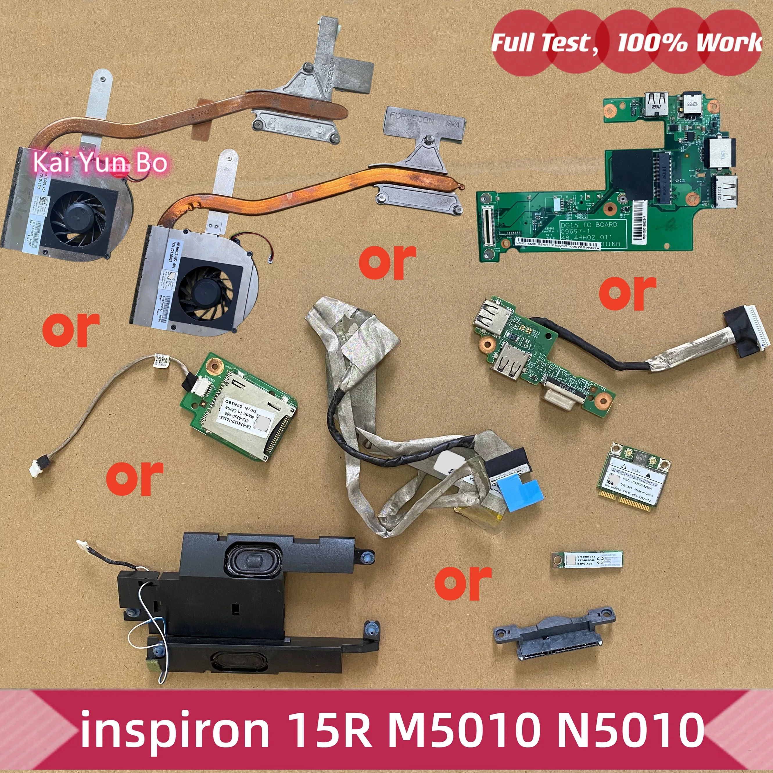 Cabo de Tela LCD LVDS Inspiron 15R N5010 M5010 P10F, Placa de Áudio USB, Placa de Porta VGA USB, Placa de Cartão Bluetooth, WiFi Sem Fio 48.4HH03.011 0K5Y6D 0K28PW 04K7TX 03T25W 07N18D