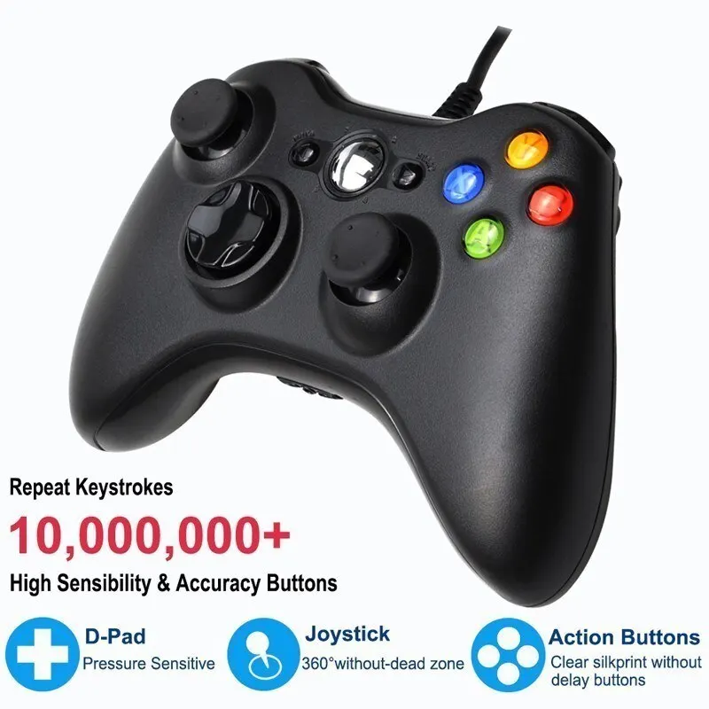 Wired Game Controller for Xbox 360 with Dual-Vibration Joystic Compatible with Xbox 360/360 Slim&PC Windows 7,8,10,11 image 5