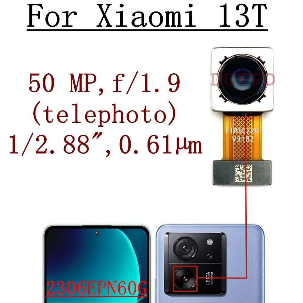 Front Rear Camera For Xiaomi Mi 13T 2306EPN60G Selfie Frontal Wide Back Camera Module Flex Spare Parts