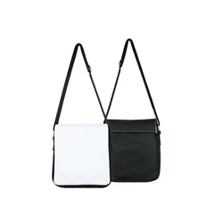 Bolso de hombro en blanco con sublimación, bandolera de lona de poliéster a granel para regalos personalizados, multifunción