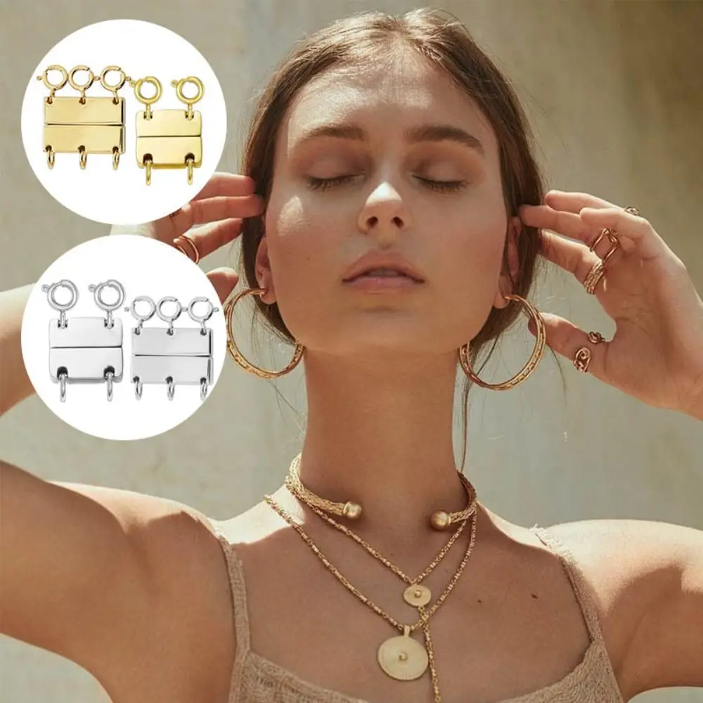 

Multi Strands Clasps Multi Layered Necklace Connector DIY Jewelry Gold Color Layered Necklace Clasp for Layered Bracelet