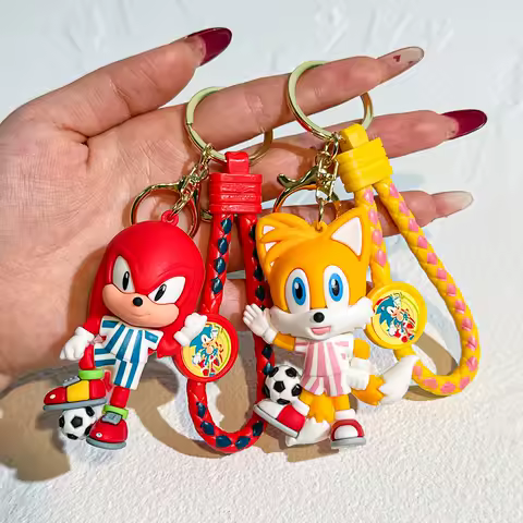Sonic Anime silicone cute cartoon character keychain pendant bag charm keychain friend couple jewelry gift fashion
