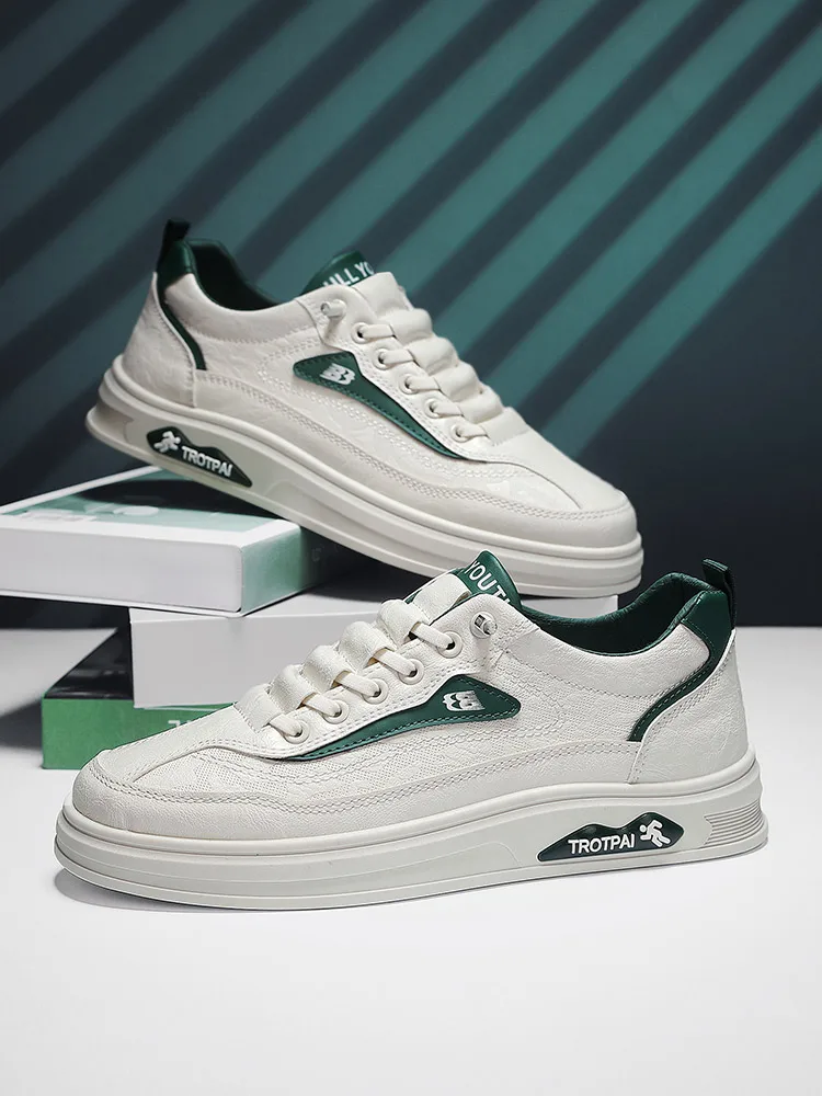 الرجال العلامة التجارية الفاخرة رجل جلد أبيض أحذية رياضية الترفيه المشي الإيطالية أحذية مفلكنة الجوف خارج جديد وصول حذاء كاجوال حجم 47 #4