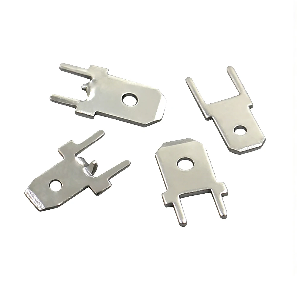 50Pcs 4.8 6.3mm PCB Mount Male Faston Terminals 187 Anti-Reverse Spade Solder Tabs for Electrical Circuit Board