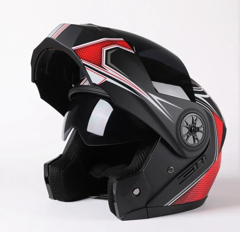 Men Women New Motorcycle Modular Double Visor Flip Up Helmets Motorbike Helmets Casco Moto Full Face Motocross Capacetes