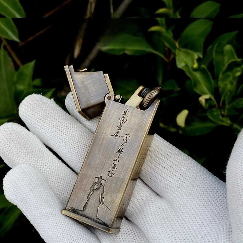 longfellow-brass-oil-lighter-antique-model-carved-old-oblique-wheel-ignition-long-lasting-retro-collection-gifts-for-friends
