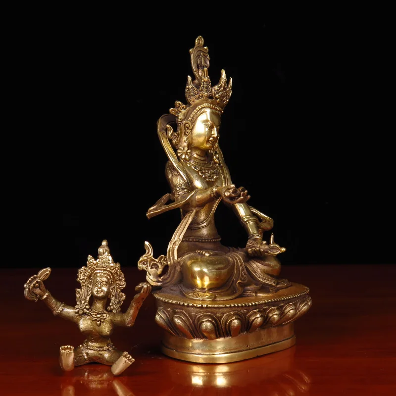 India Buddhism love God Happy Buddha double major copper statue home family efficacious safe GOOD LUCK