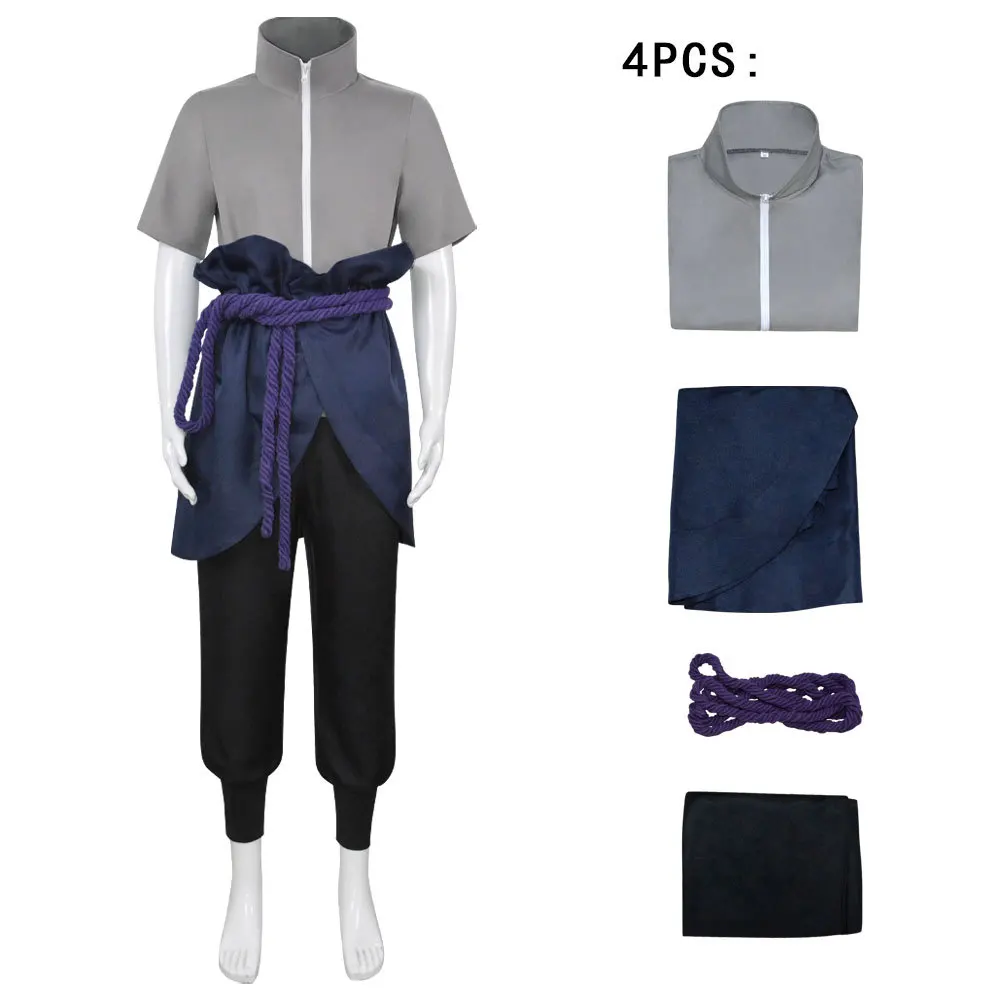 Anime Uchiha Sasuke Traje Cosplay, Roupas de Quadrinhos, Roupa Exposição, Traje de Halloween, Festa Role Play Uniforme