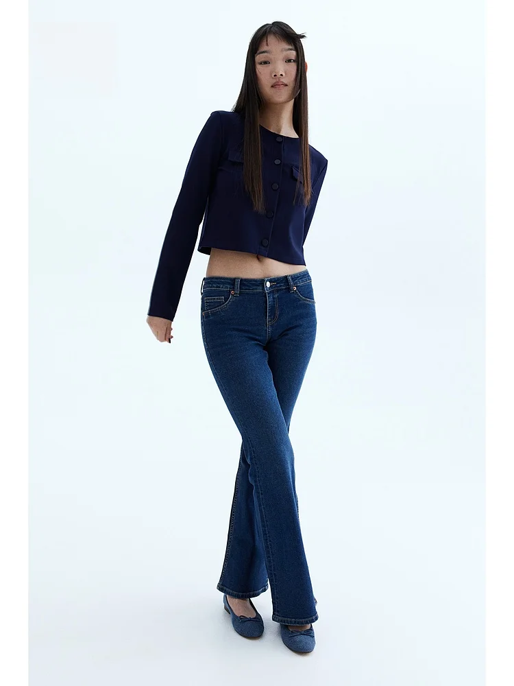 H&M Women's ort Jaet Long Sve Decorative Flip Cover ket Winter Outerwear Faionable Ladies' ort Coat