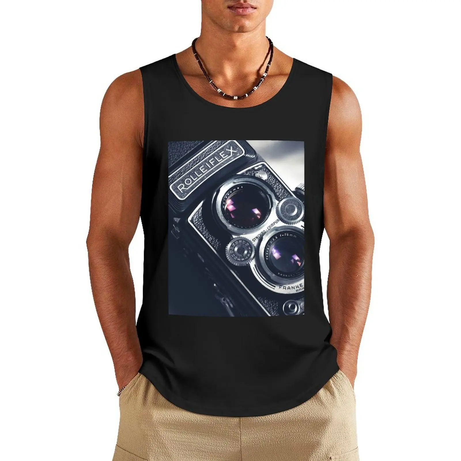 

Camera Wall Art Print Vivian Maier TLR Film Camera Home Office Studio Wall Decor Poster Tank Top T-shirt man Sports shirt man