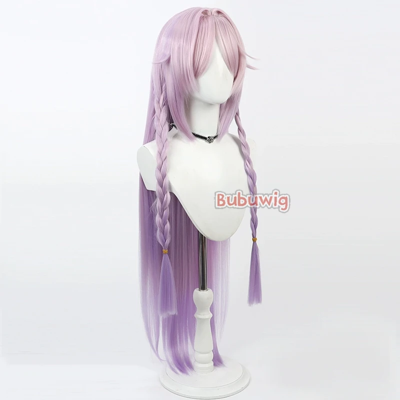 Bubuwig pelo sintético Citlali Natlan pelucas de Cosplay Genshin Impact 100cm de largo rosa claro degradado púrpura Cos peluca resistente al calor