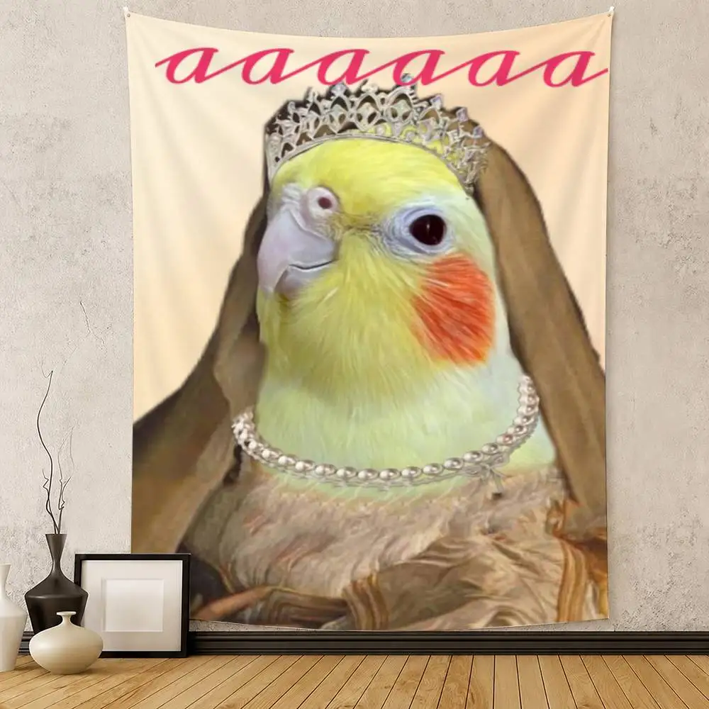 Chubby Cockatiel Parrot Bird Flag Digital Printing Banner for Garage Wall Out Door Decoration