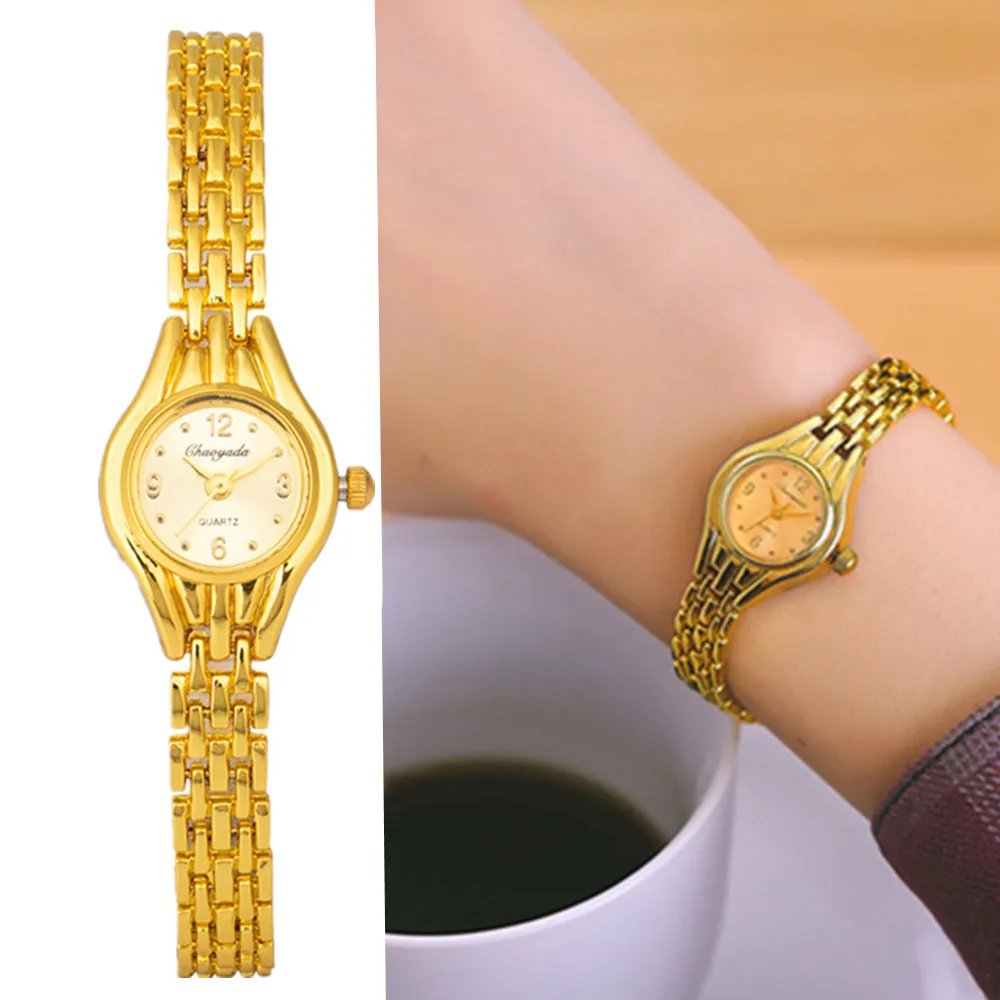 Luxury Golden Women Bracelet Watches Fashion Stainless Steel Small Women's Watch Elegant Dress Ladies Clock Gift Reloj Mujer