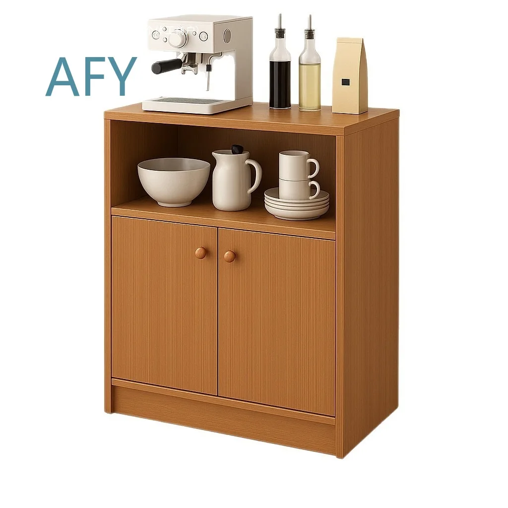 Solid Wood Color Tea Short Cabinet for Dining Side Storage Cabinet for Chinese Multi-Functional Household Kitchen Furniture