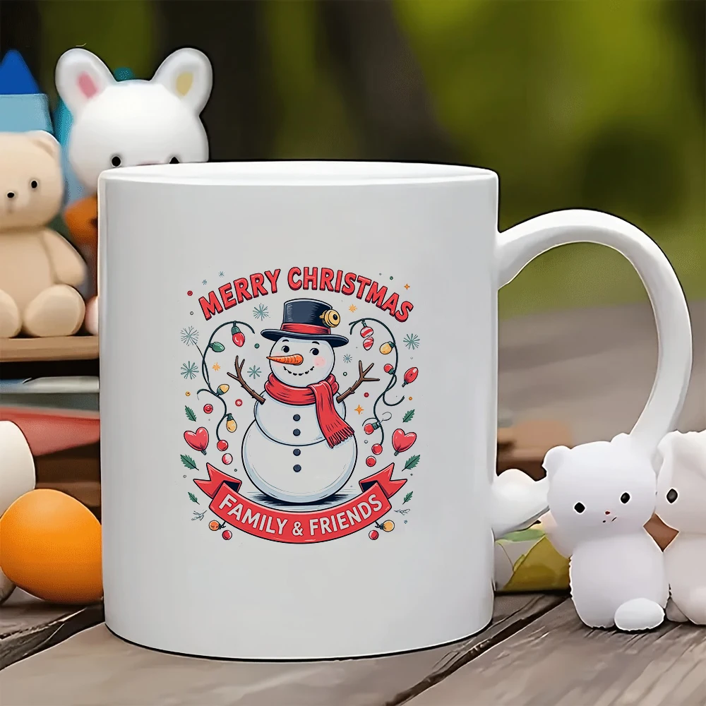 

11oz Coffee Cup + Christmas Snowman Cartoon Pattern Gift for Kids Family Office - Christmas Coffee Cup Set