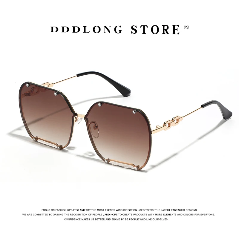 DDDLONG Retro Fashion Oversize Square Sunglasses Women Men Sun Glasses Classic Vintage UV400 Outdoor Shades D361