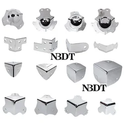 8Pcs Steel Chrome Edge Corner Protector Guard Bracket Road Flight Audio Case Toolbox Ball Style L