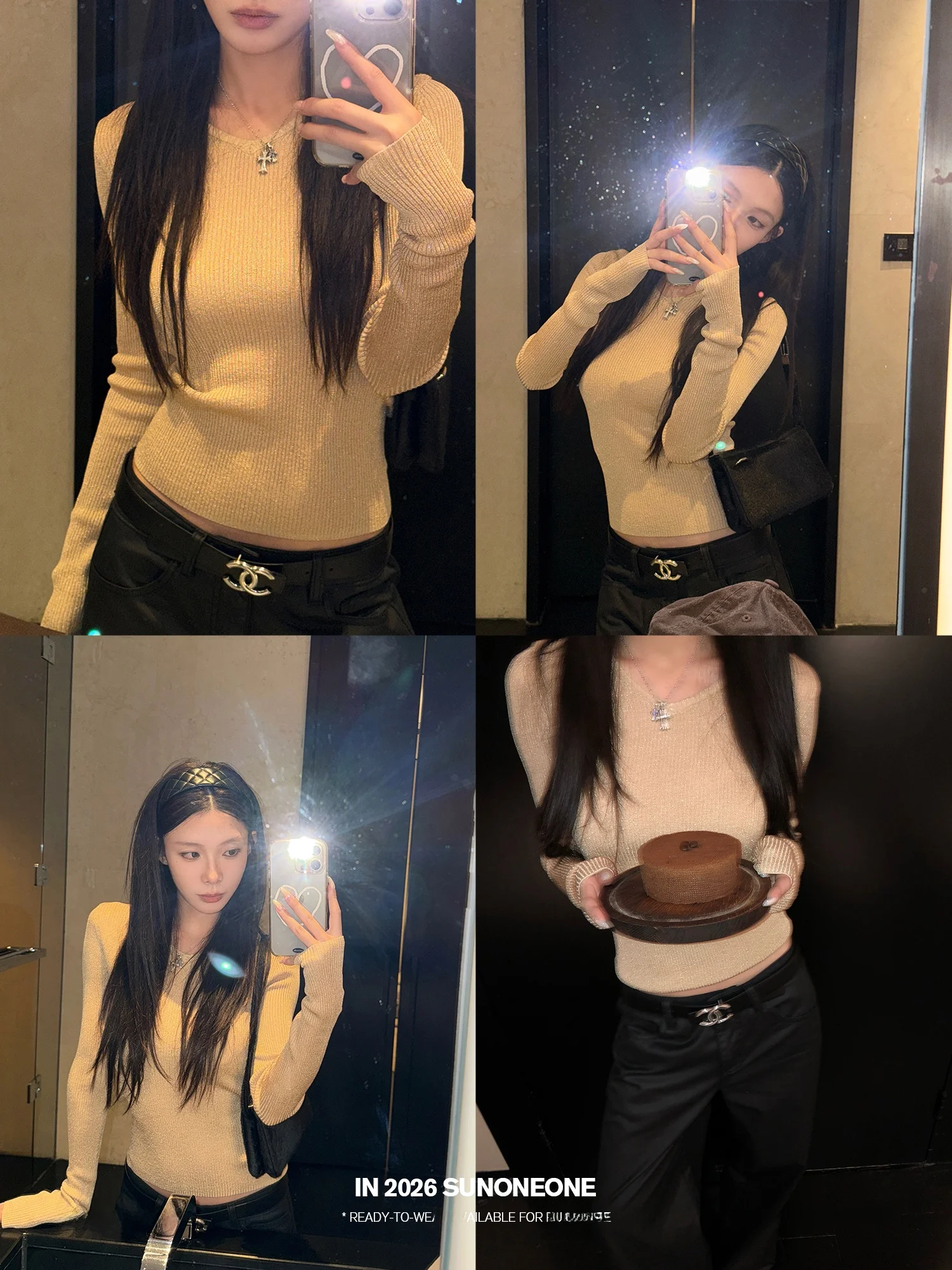 

Женский облегающий трикотажный свитер SUONE с V-образным вырезом, базовая модель для осени и зимы, повседневная одежда