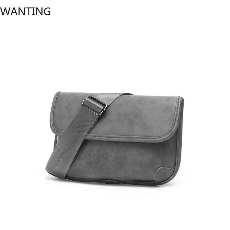 Nieuwe Trendy Heren Crossbody Tas Enkele Schouder Cross Body Tassen Heren Modemerk Ontwerp Schoudertas Grijze Kleine Vierkante Tas Heren