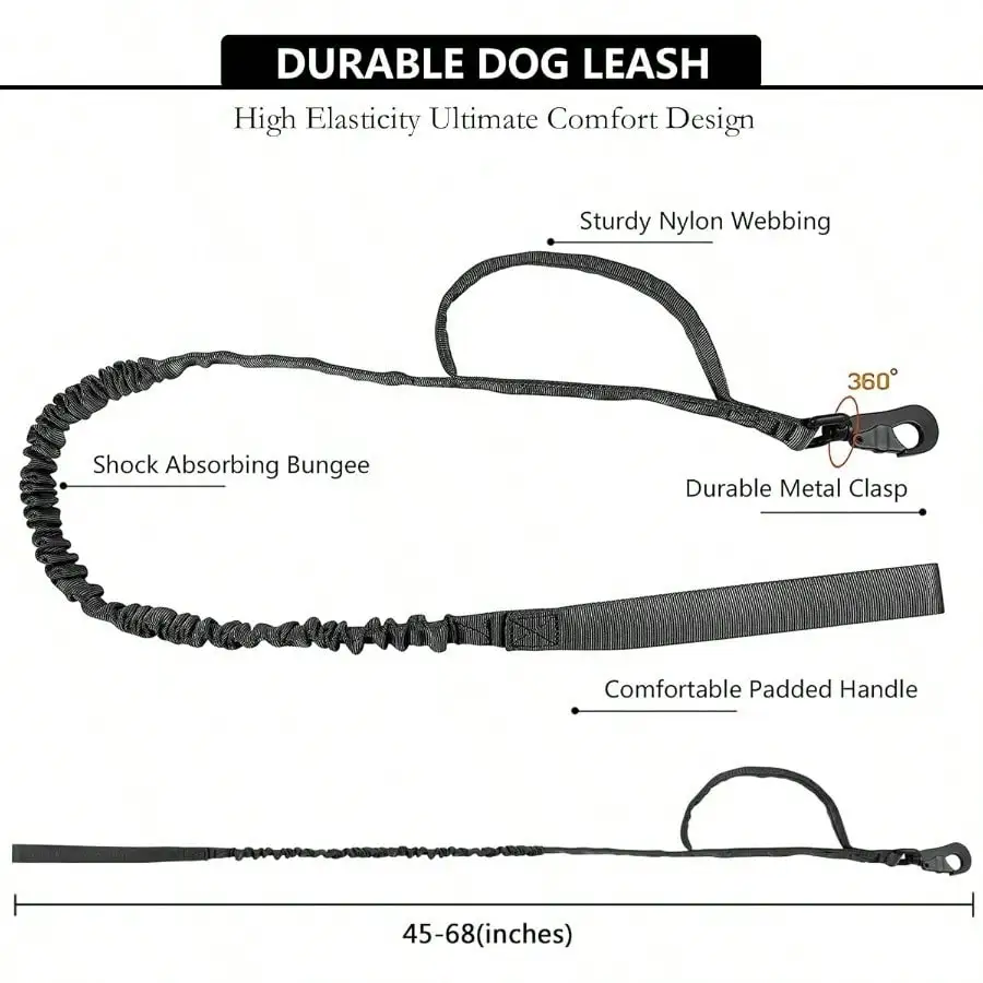 Tactical AirTag Dog Collar Leash Set - Heavy Duty Adjustable GPS Collar Compatible With Apple AirTag With Holder And Contro