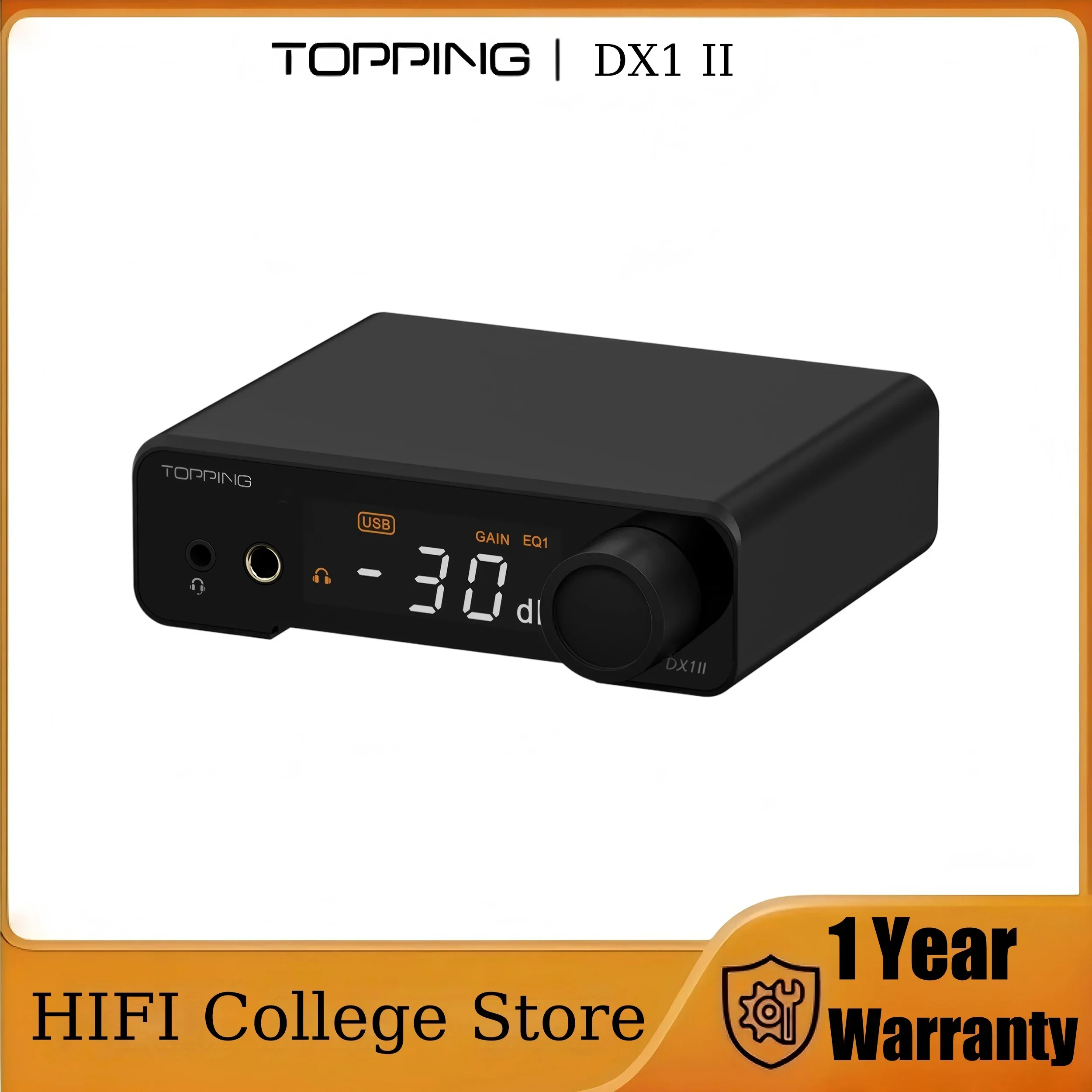 TOPPING DX1 II Mini Headphone Amplifier& Dac Fully Balanced Plug-and-Play Adapter for PC CD Players Switch PS5