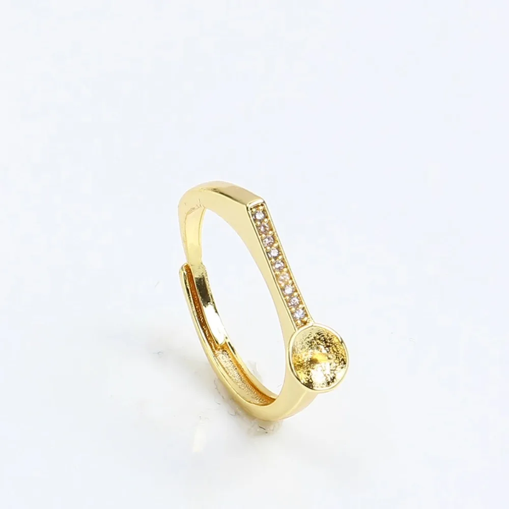 

5pcs Adjustable Gold Plated Pearl Ring Settings Findings & Accessories-for Jewelry Making Bulk Wholesale Craft Supplies 8-9mm