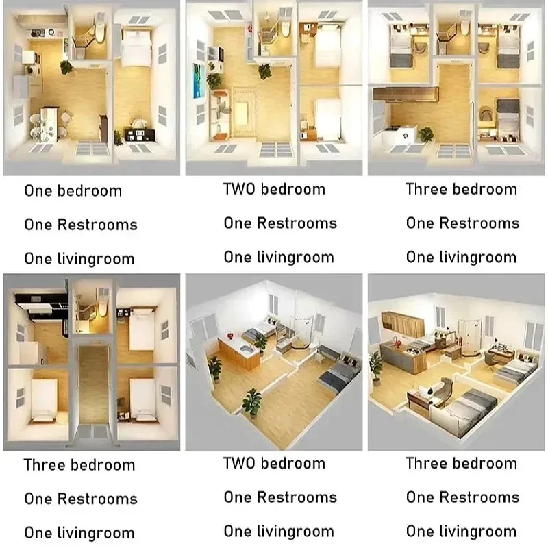 منزل صغير متنقل محمول 40 قدم قابل للتوسيع مسبقًا مع حمام كامل قابل للطي منزلي مدمج رائج البيع #5