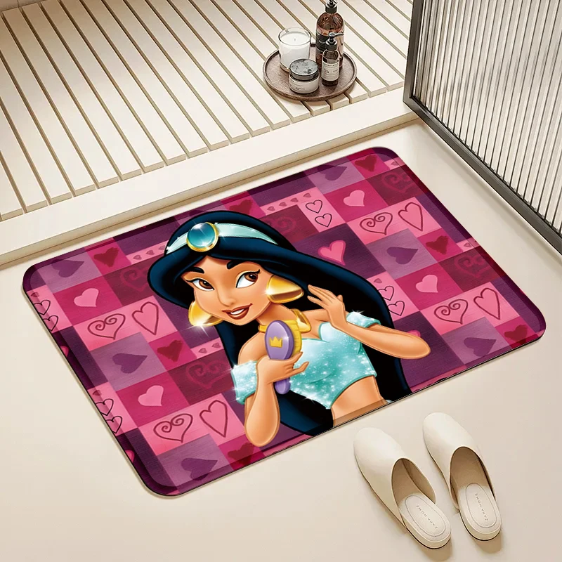 

Disney Jasmine Princess Heart Door Mat Non-Slip Absorbent Floor Rug for Home Bathroom Kitchen Decor