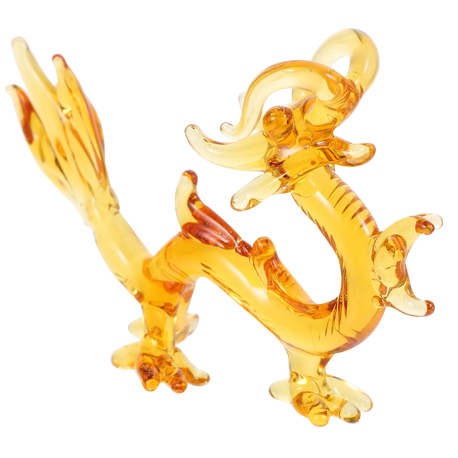 

Crystal Dragon Figurines Amber Small Zodiac Desk Decor Statue Adorable Home nament Mini Model