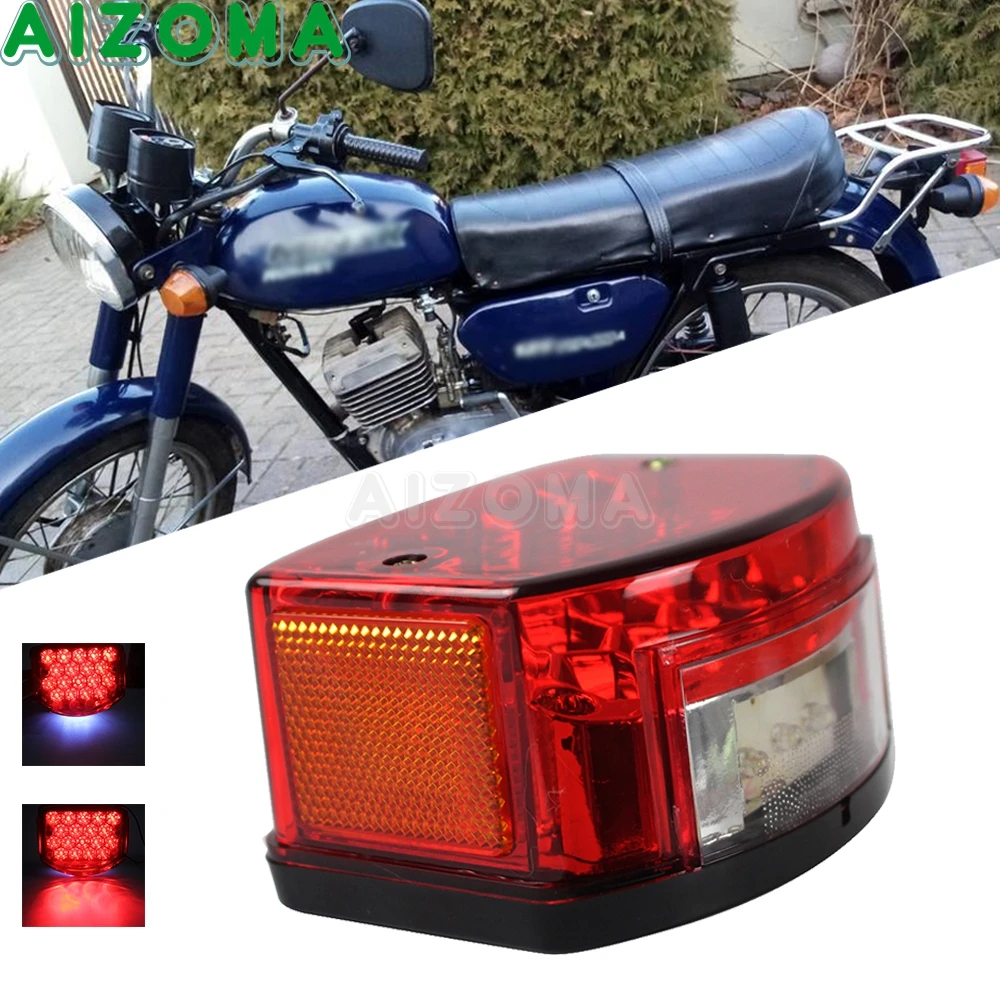 Rear Brake Light For Minsk 125cc M1 M2 M3 D4 125 RX125 Classic 125 Off-road Enduro Motorcycle Tail License Plate Lamp Taillight