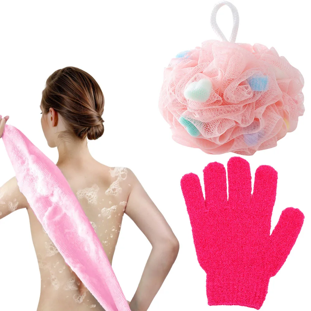 الجسم التطهير التقشير منشفة عدة تمديد النايلون منشفة استحمام تخفيف الحكة رغوة دش زهرة سبا تدليك أدوات حمام #3