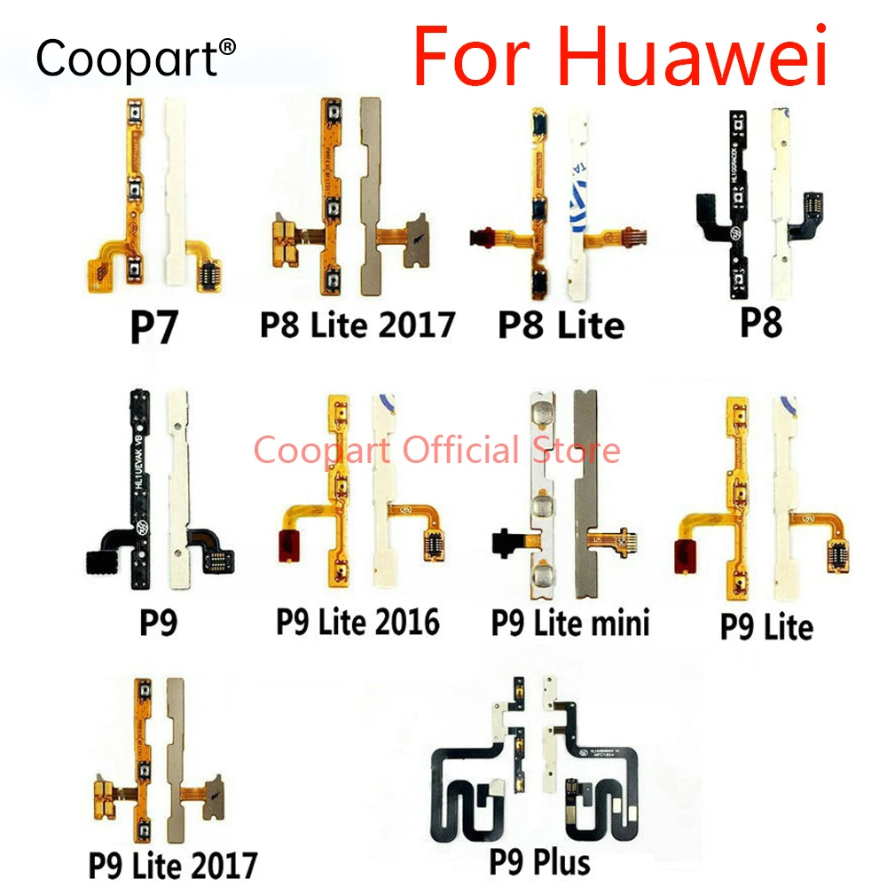 2Pcs New Power on/off & volume up/down buttons flex cable Replacement for Huawei P7 P8 \\ P8 Lite P9 Lite Plus mini 2017 2016