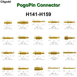 5PCS H141-H159 PogoPin Spring-Loaded Connector through Hole PCB Spring Header Pogo Pins Gold Plated 6.5 18.5 13.5 11 14 12.2 7.3