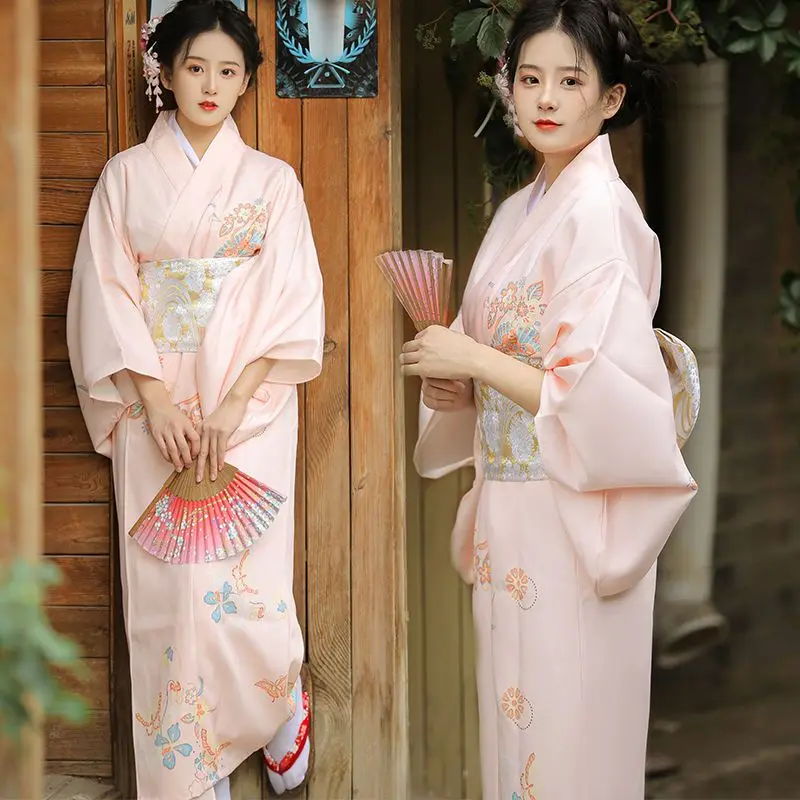 Kimono Women's Formal Attire Dress Japanese Traditional Harmony Style Clothes Improved Japanese Style Kimono