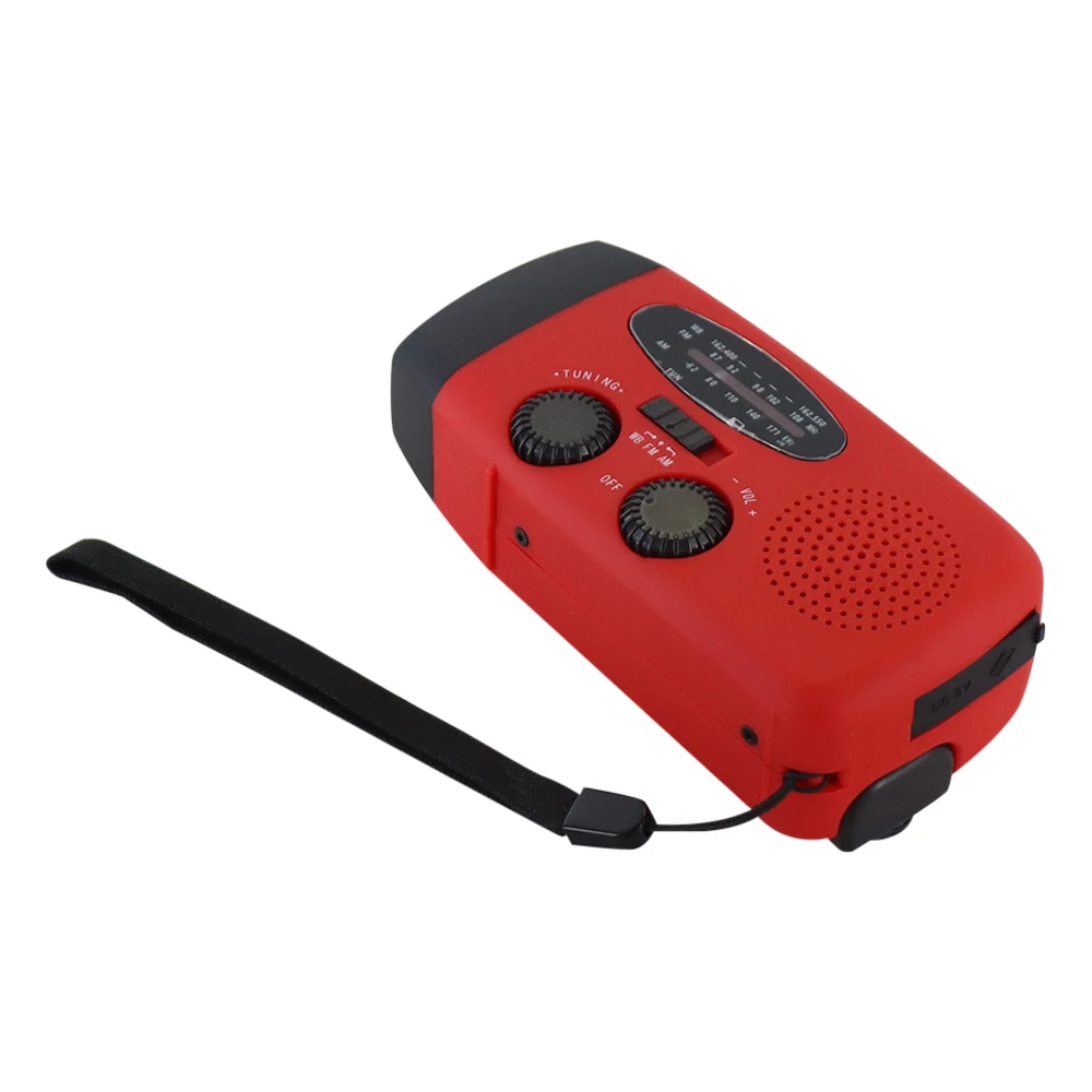 Multifunctional Solar Hand Crank Radio FM AM WB Weather Radio 2000mAh Type-C Charging Emergency LED Flashlight Power Ban