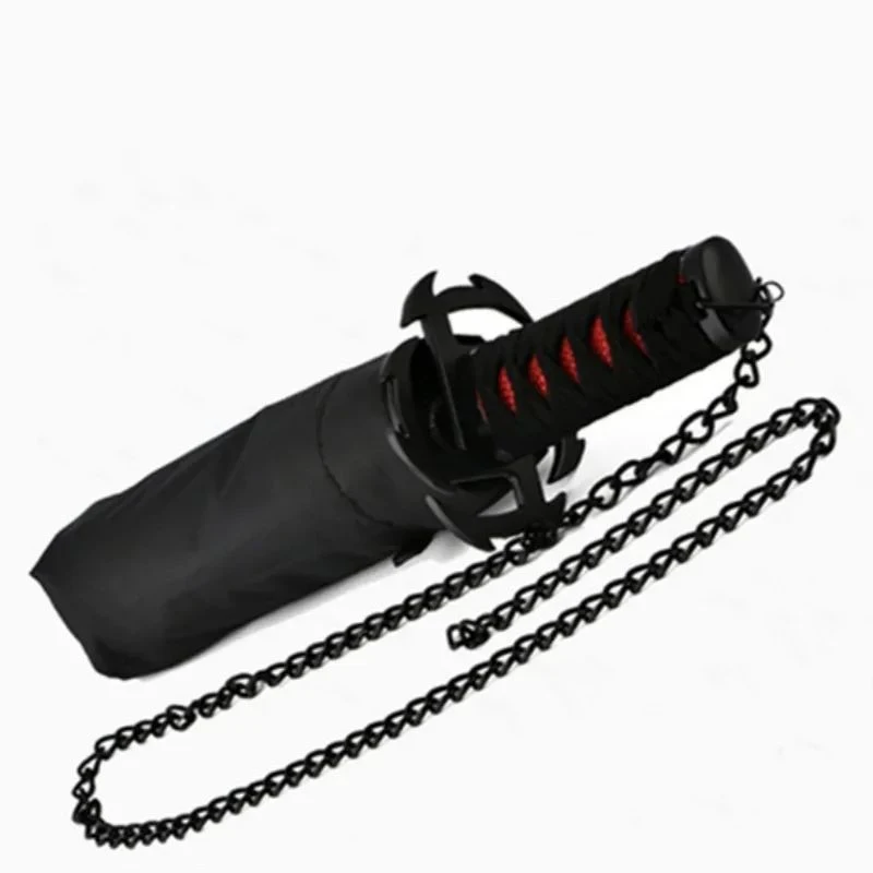 Image of Tragbarer 3-facher Anti-UV-Sonnenschirm, japanischer Katana-Schwertbleiche, Kurosaki Ichigo Roronoa Zoro Sonnenschirm, wasserdicht, windbeständig