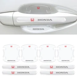 8pcs/4pcs Car Door Bowl Handle Protector Stickers Transparent Anti-scratch For Honda Accord Odyssey Civic CRV Inspire Envix City