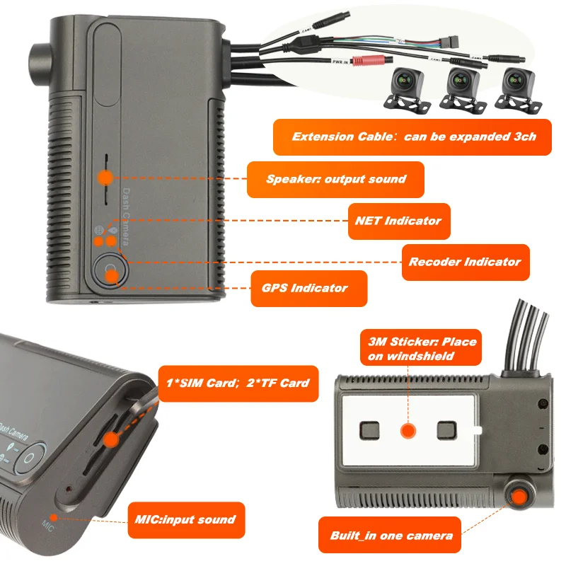 الذكية H265 تاكسي 1-4ch Mdvr التحكم عن بعد 4 قناة المحمول Dvr لتحديد المواقع المقتفي Cmsv6 منصة Ahd 3g كاميرا السيارة 4g نظام تحديد المواقع واي فاي Mdvr