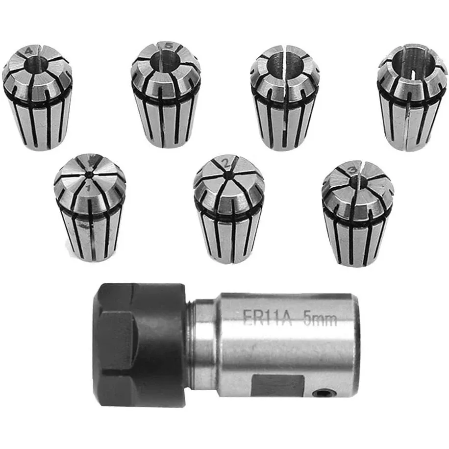 8-piece ER11A 1-7mm spring chuck set, ER11 5mm motor shaft extension rod for CNC engraving machine view 4