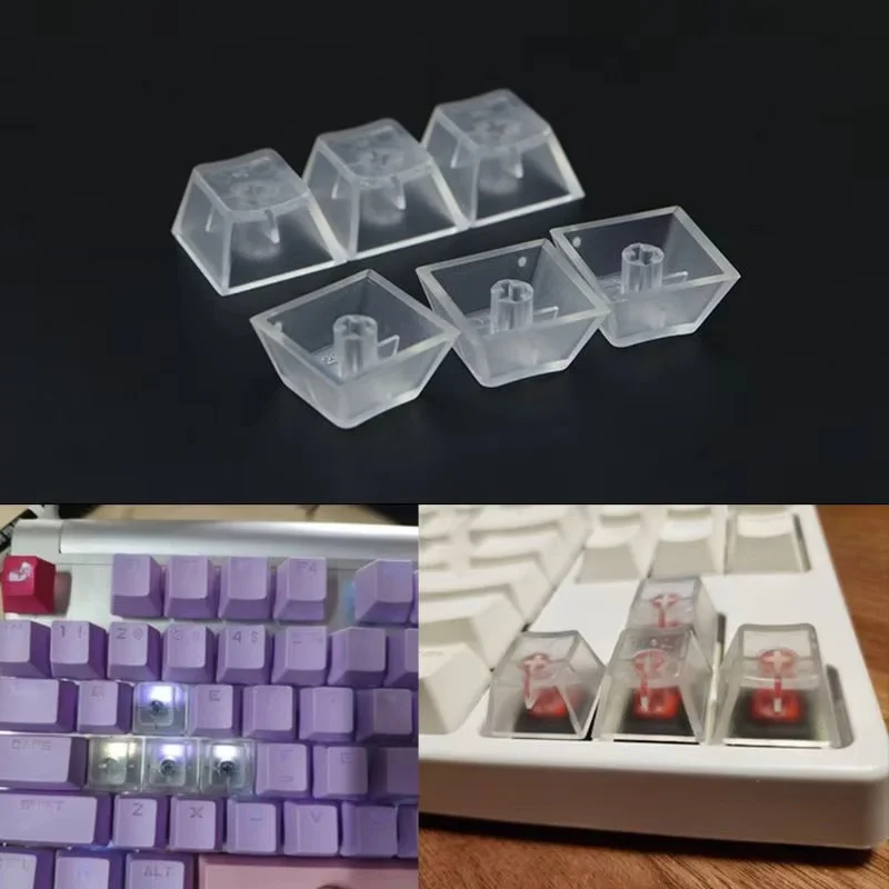 10 Stück Key Cherry R4 Transparentes ABS Blanko-Tastenkappen Mechanische Gaming-Tastatur DIY-Anpassungszubehör Geschenk für Gamer