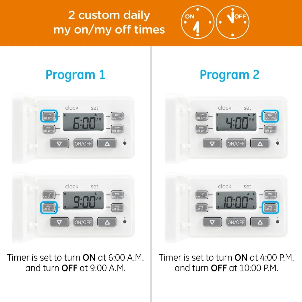 2er-Pack digitaler Timer, 1 Steckdose, programmierbarer Countdown-Timer, Innenbereich, platzsparendes Design, Lichter, Ventilatoren, Geräte