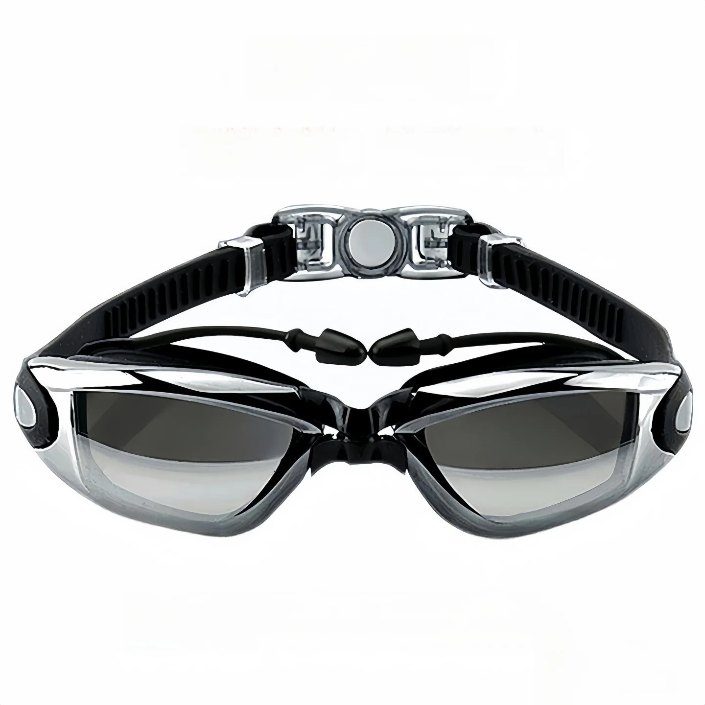 high-definition-anti-fog-waterproof-men's-swimming-goggles-with-earplugs-electroplated-myopia-silicone-eye-protection-spray-w