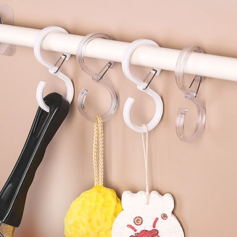 10/1PCS S Shaped Hanger Hooks Closet Coat Hook For Bathroom Hanger Railing Hooks Hat Tie Hanging Kitchen Storage Organizer Hooks