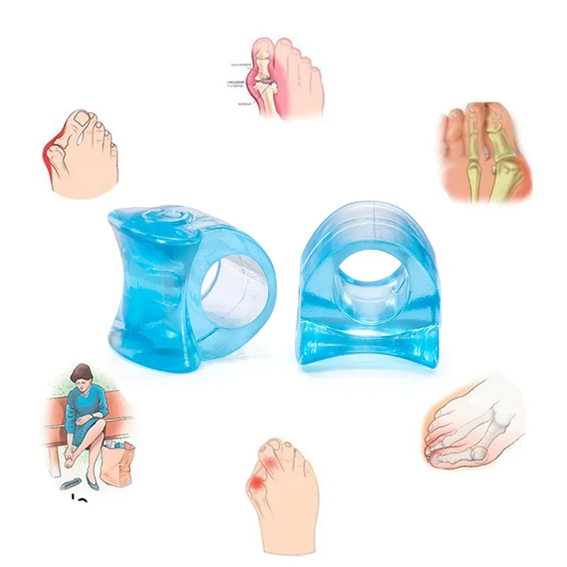 Separatore delle dita dei piedi Correttore osseo Raddrizzatore Gel di silicone Pollice Valgo Protezione per le dita Strumento per i piedi di regolazione dell'alluce valgo