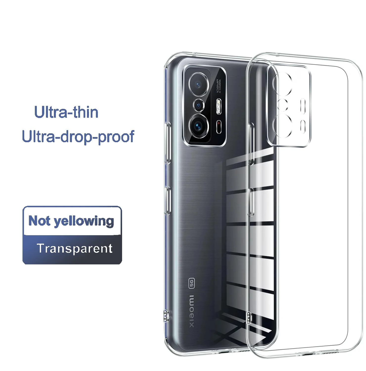 Ultra Thin Clear Silicone Soft TPU Slim Case For XIAOMI 13 11 12 14 T PRO Lite Ultra transparent Silicone shockproof Soft Case