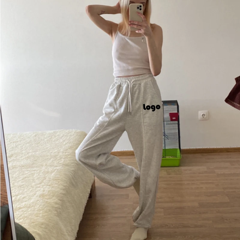 Pantaloni Casual classici personalizzati progetta il tuo Logo pantaloni High Street donna coreano Kpop sport Jogging estate primavera autunno pantaloni