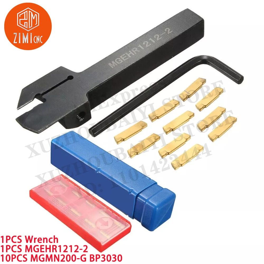 

1 шт. MGEHR1212-2 Токарный станок 12*12 мм Держатель инструмента для отрезки канавок + 10 шт. MGMN200-вставки инструменты с ЧПУ металлический механический режущие инструменты