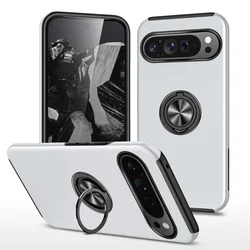 Magnetic Ring Holder Phone Case for Google Pixel 10 9 8 7 Pro XL 9A 8A 7A 6A WIth Kickstand Plastic Hard Shell Shockproof Cover