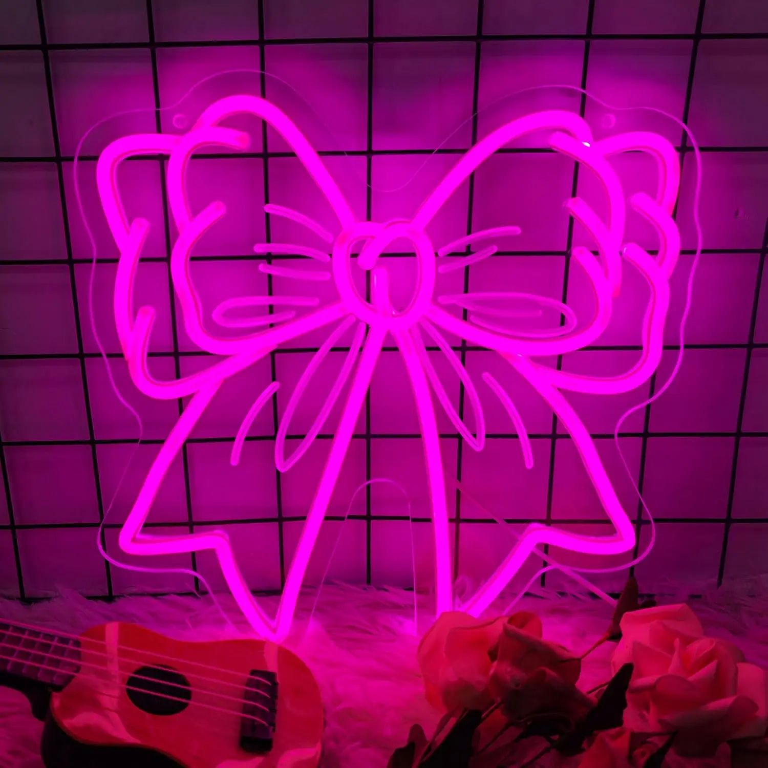 

Bow Preppy Room Decor Pink Bow Neon Signs for Wall Decor Bow Lamp Party Decoration Gifts for Women