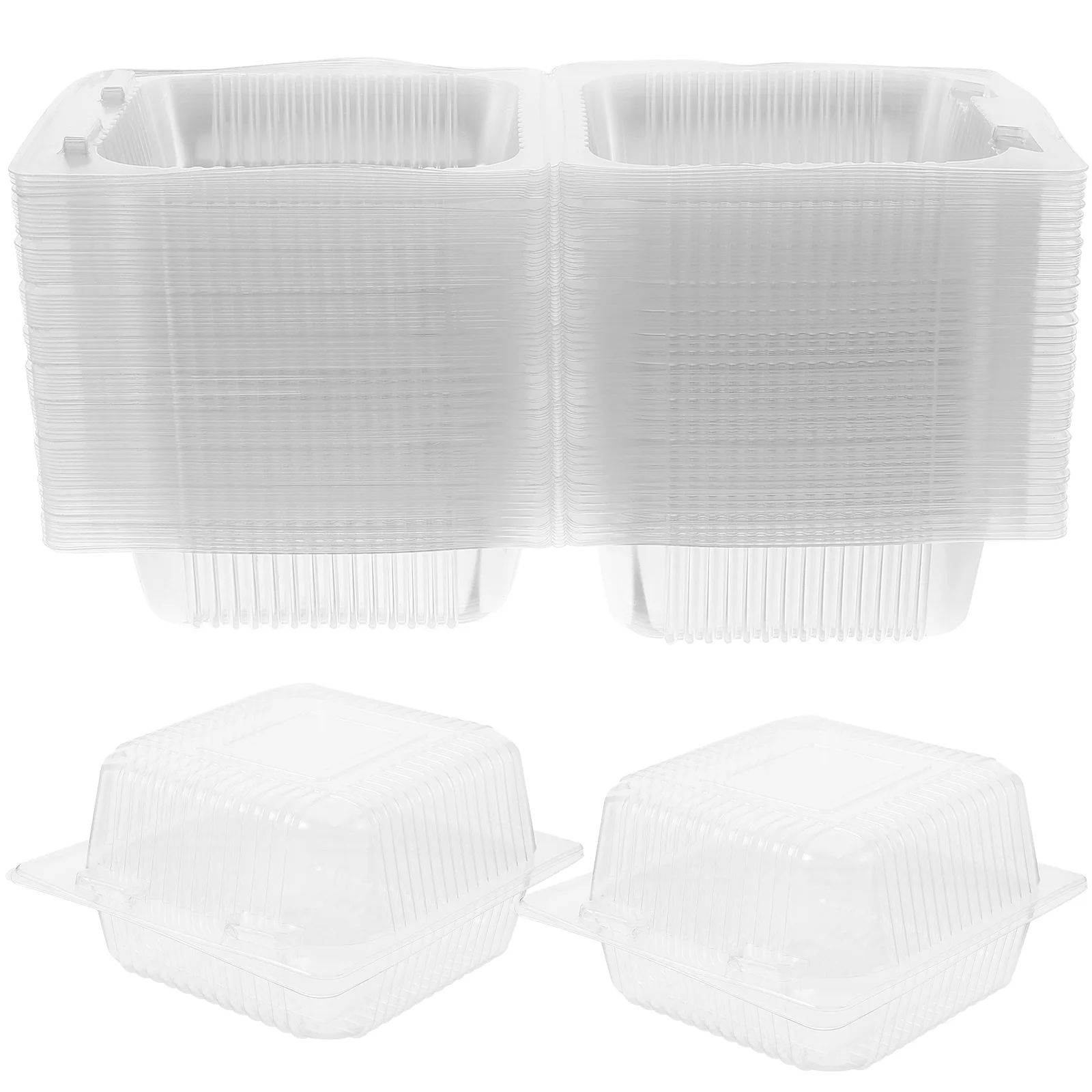 

100pcs Baking Cake Boxes Clear Plastic Food Containers Sandwich Wrapping Dessert Holders PARTY FAVOR BOXES Cake Storage